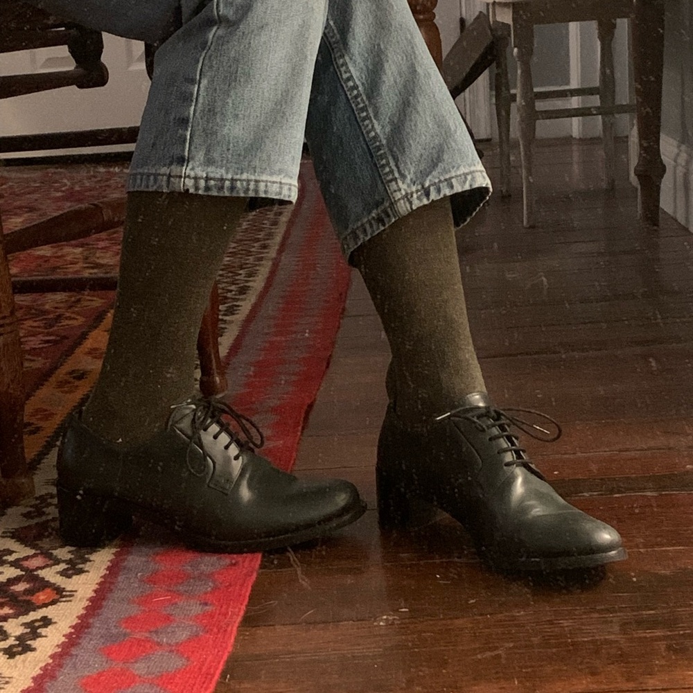 Jil Sander forest green oxfords. 6 1/2 (36.5)